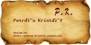 Petrás Kristóf névjegykártya